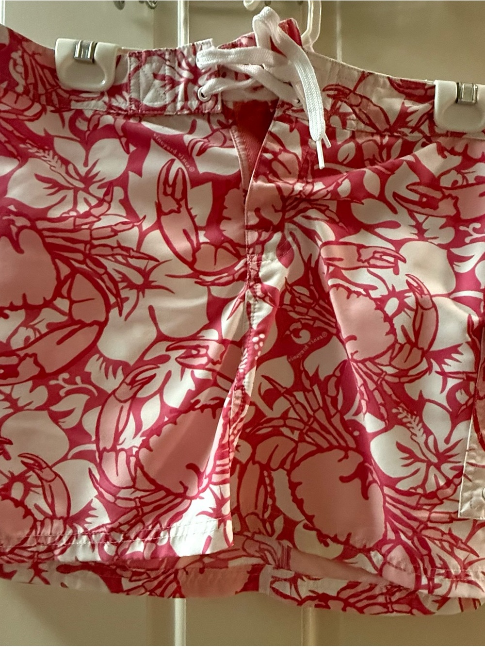 Vineyard Vines Pink and White Floral Swim Shorts